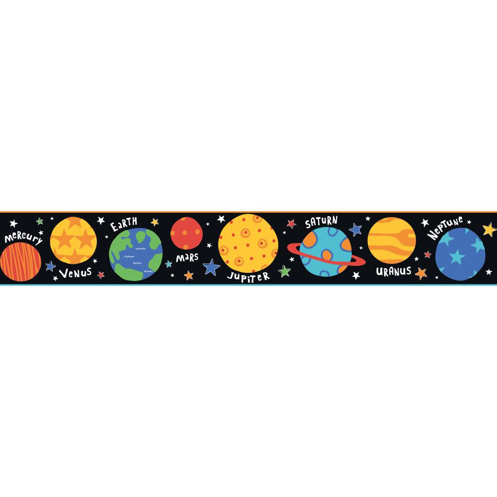 York Wallcoverings BS5380BD ROOM TO GROW PLANETS BORDER